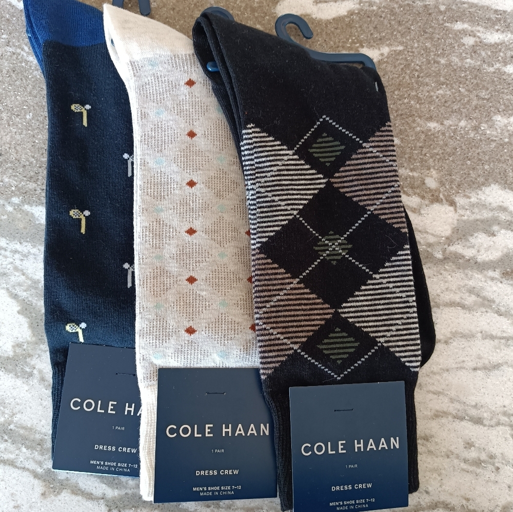Cole Haan Men's Set of 3 Dress Socks.   NEW